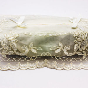 Embroidered tissue box cover