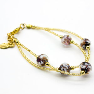 Murano glass beads bracelets with conteria