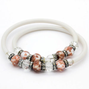 Murano glass beads bracelet with double rubber