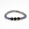 Murano glass beads bracelet with murrine and steel