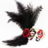 Venetian mask Colombina with feathers